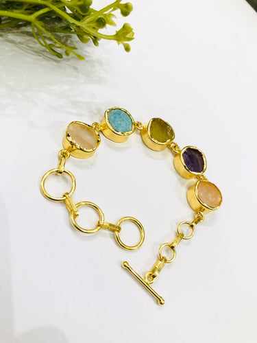 Raw Multi Stone Bracelet